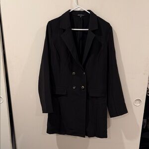 Chocolate Black Double-Breasted Blazer